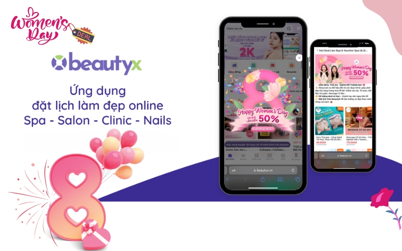 Deal hot và voucher trên ứng dụng BeautyX giúp chị em giải toả căng thẳng áp lực mệt mỏi